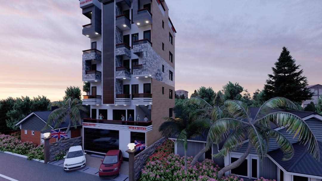 Rendu 3D de l'immeuble RDC+3 à usage d'habitation, Yaoundé — vue 4